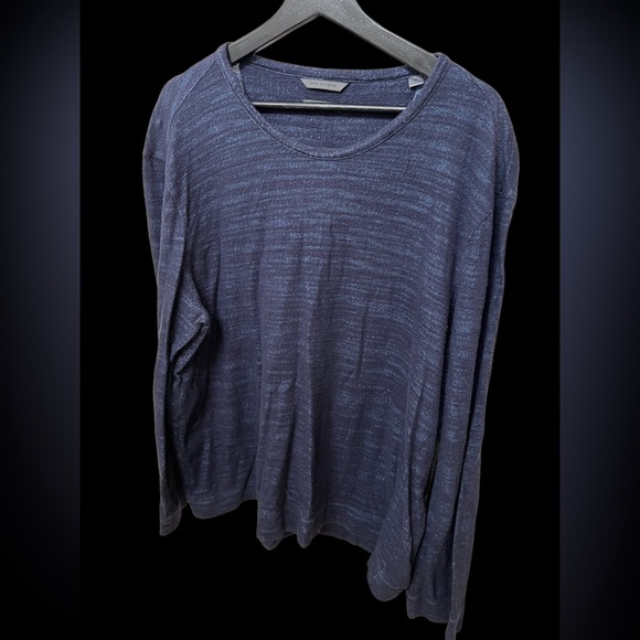 John Varvatos Other - John Varvatos blue crew sweater; loose band at bottom for a finished look. EUC